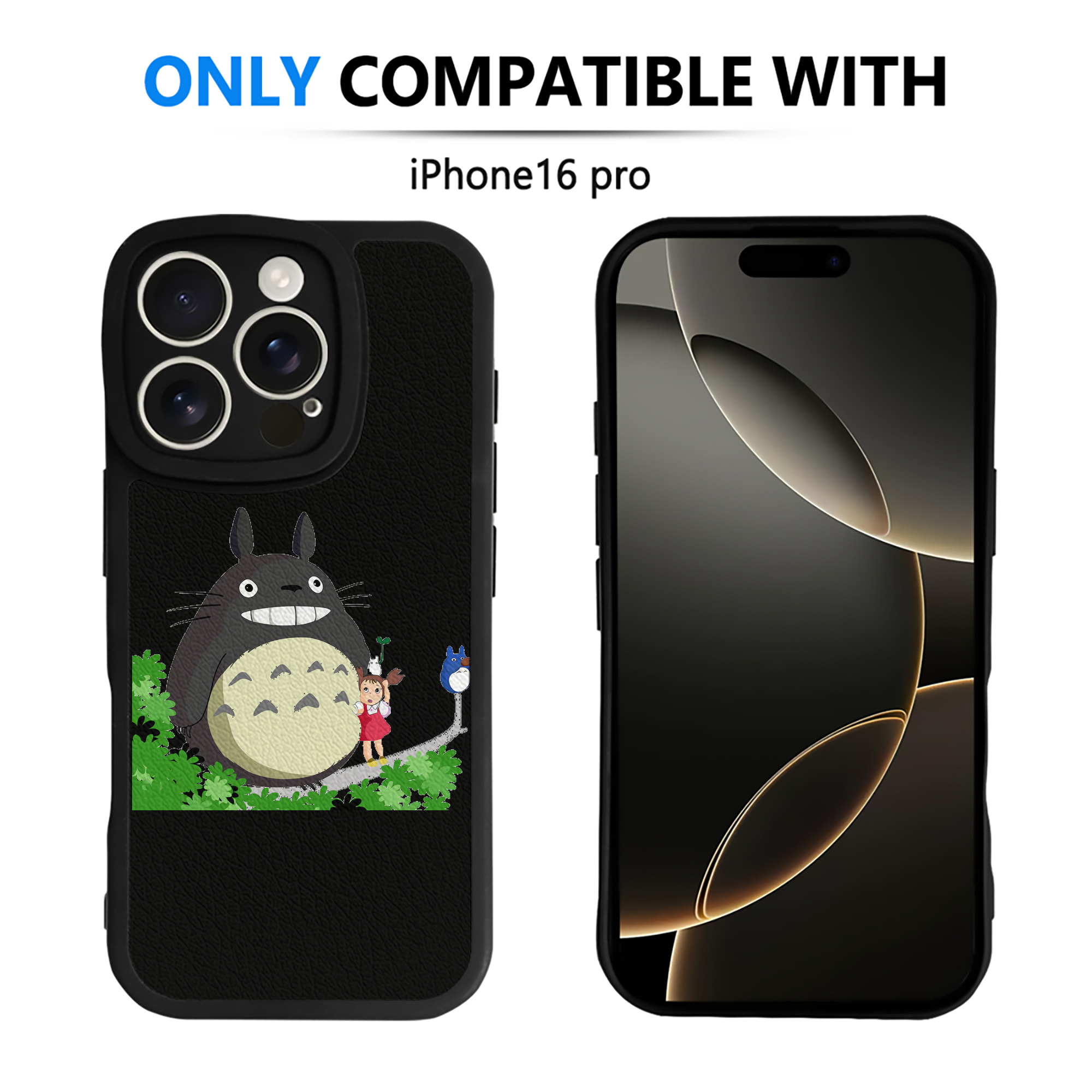 （画像用） となりのトトロ 草壁メイ 草壁サツキ My Neighbor Totoro Satsuki Kusakabe Mei Kusakabe 【iPhone 16シリーズ対応】シリコンスマホケース（レザー調） 材質：シリコン